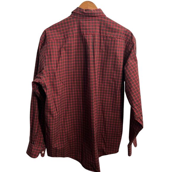 L.L. Bean Wrinkle Resistant Button Down Shirt Mens Large Style 0 YP38 Red Plaid - Picture 2 of 7